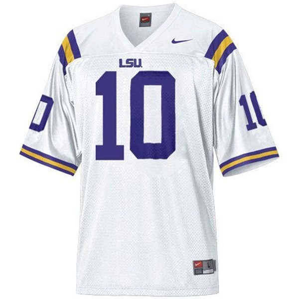 Men Lsu Tigers #10 Joseph Addai White Stitch Jersey-League Fan Gear