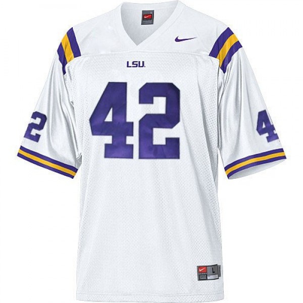 Men Lsu Tigers #42 Michael Ford White Stitch Jersey-League Fan Gear