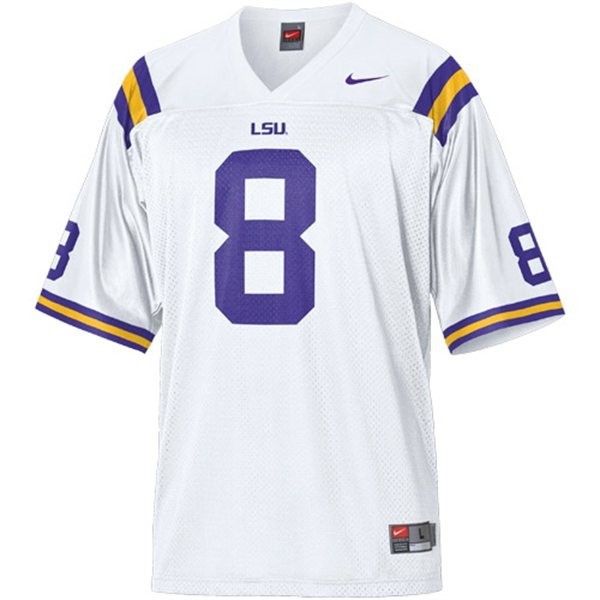 Men Lsu Tigers #8 Zach Mettenberger White Stitch Jersey-League Fan Gear
