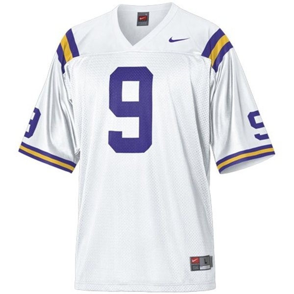 Men Lsu Tigers #9 Jefferson White Stitch Jersey-League Fan Gear
