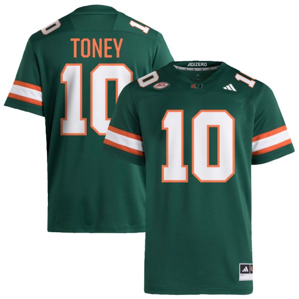 Miami Hurricanes #10 Malachi Toney Men Stitch Jerseys - Green-League Fan Gear