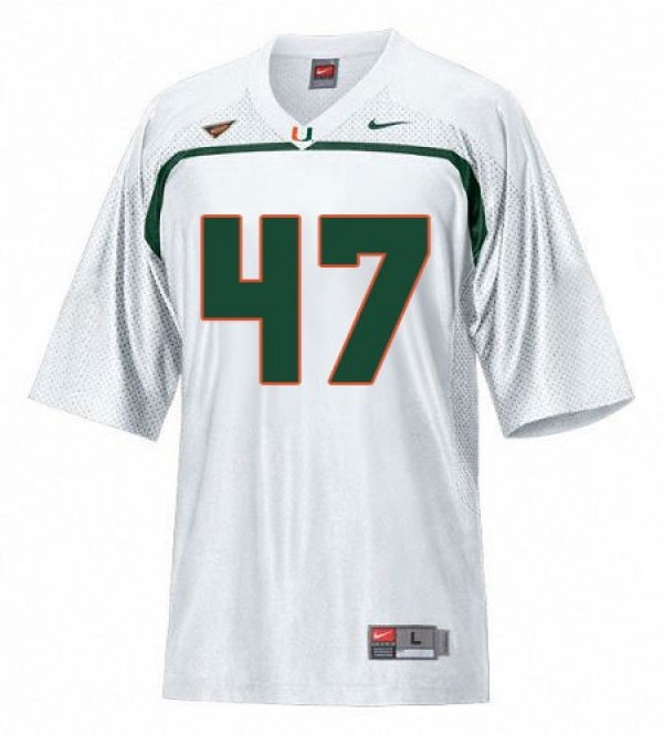 Men Miami Hurricanes #47 Michael Irvin White Stitch Jersey-League Fan Gear