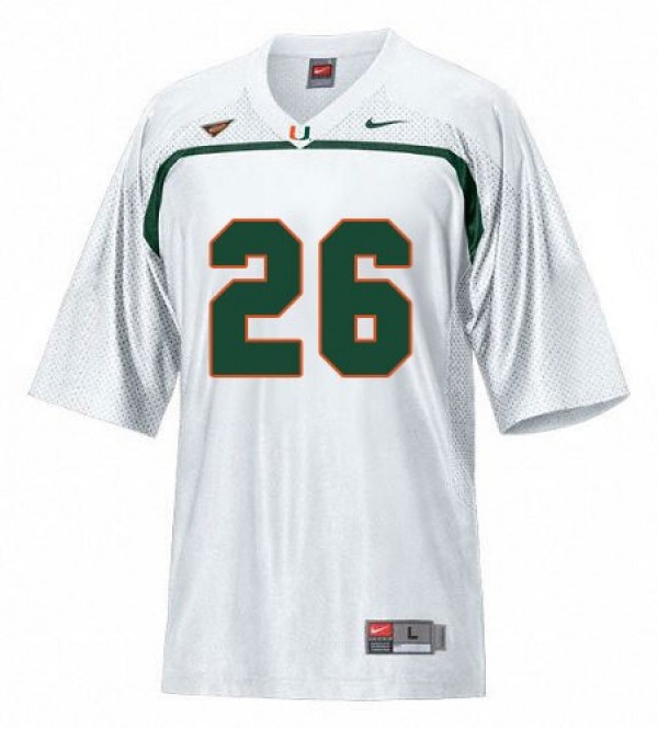 Men Miami Hurricanes #26 Sean Taylor White Stitch Jersey-League Fan Gear
