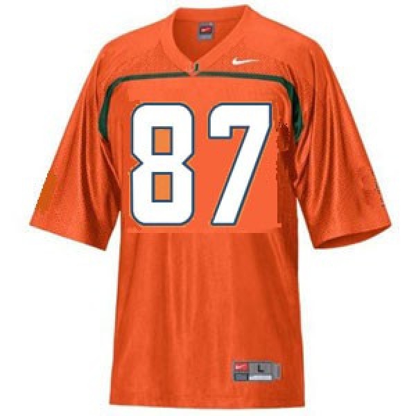 Miami Hurricanes Reggie Wayne #87 Orange Men Stitch Jersey-League Fan Gear