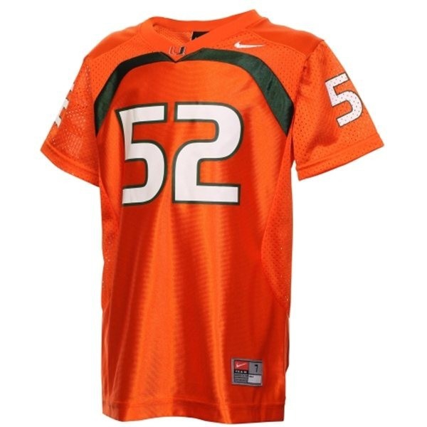 Miami Hurricanes Ray Lewis #52 Orange Men Stitch Jersey-League Fan Gear