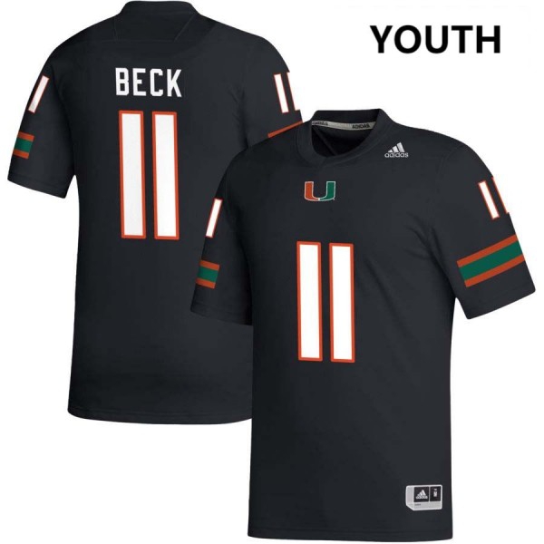 Miami Hurricanes #11 Carson Beck Stitch Jerseys - Black Youth-League Fan Gear