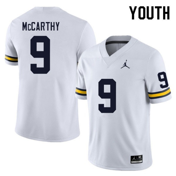 Michigan Wolverines J.j. Mccarthy #9 White Stitch Brand Youth Jersey-League Fan Gear