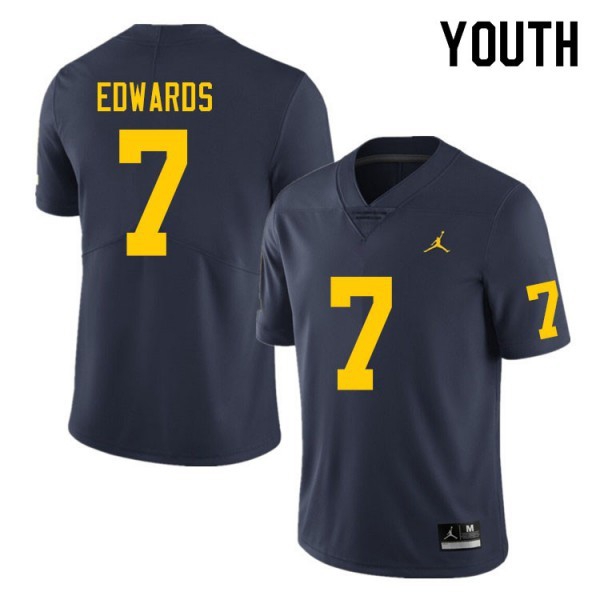 Michigan Wolverines Donovan Edwards #7 Navy Stitch Brand Youth Jersey-League Fan Gear