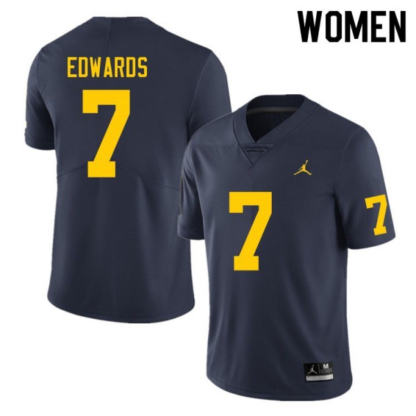 Michigan Wolverines Donovan Edwards #7 Navy Limited Brand Women's Jersey-League Fan Gear