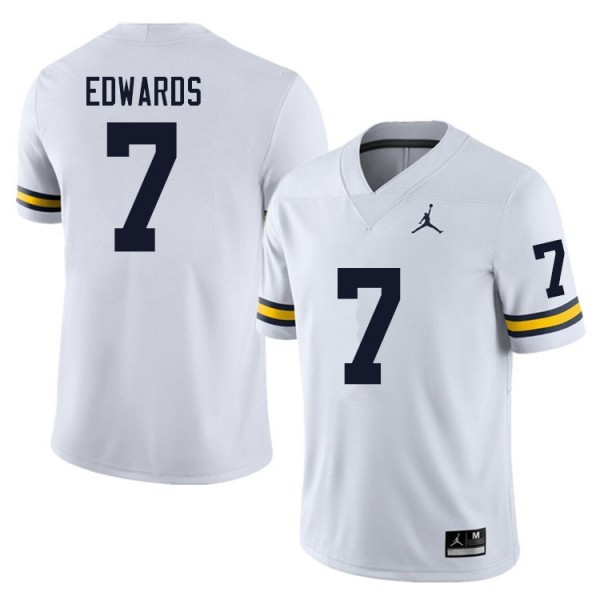 Michigan Wolverines Donovan Edwards #7 White Men Stitch Brand Jersey-League Fan Gear