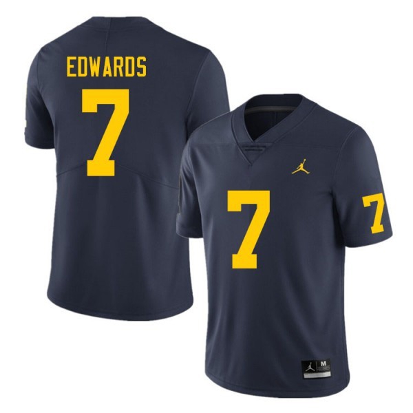Michigan Wolverines Donovan Edwards #7 Navy Men Stitch Brand Jersey-League Fan Gear