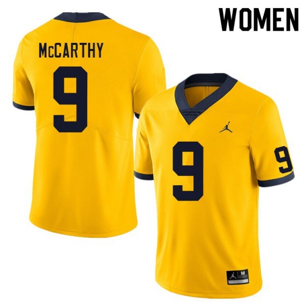 Michigan Wolverines J.j. Mccarthy #9 Yellow Stitch Brand Women's Jersey-League Fan Gear