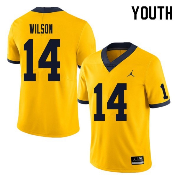Brand Michigan Wolverines Roman Wilson #14 Yellow Limited Youth Jersey-League Fan Gear
