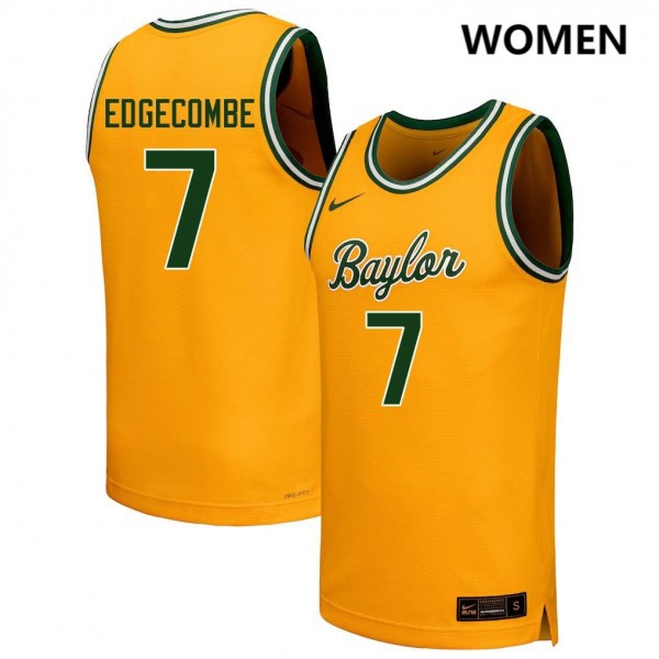 Baylor Bears #7 Vj Edgecombe Women Stitch Jerseys - Yellow