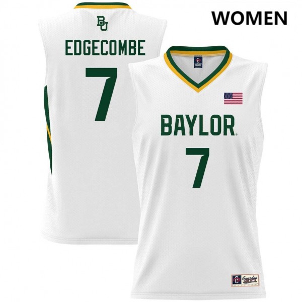 Baylor Bears #7 Vj Edgecombe Women Stitch - White Jersey