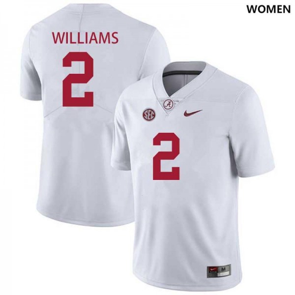 Alabama Crimson Tide #2 Ryan Williams Women Stitch - White Jersey