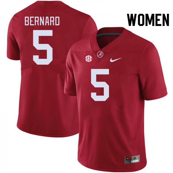 Women Alabama Crimson Tide #5 Germie Bernard Crimson Stitch Jersey