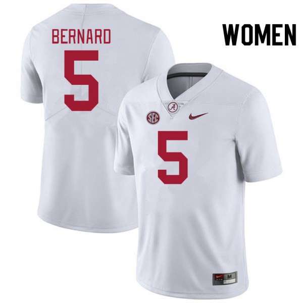 Women Alabama Crimson Tide #5 Germie Bernard White Stitch Jerseys