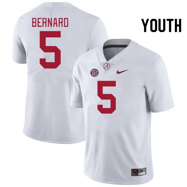 Alabama Crimson Tide #5 Germie Bernard White Stitch Jerseys Youth