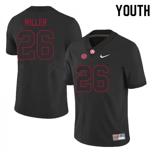 Alabama Crimson Tide #26 Jam Miller Black Stitch Jerseys Youth