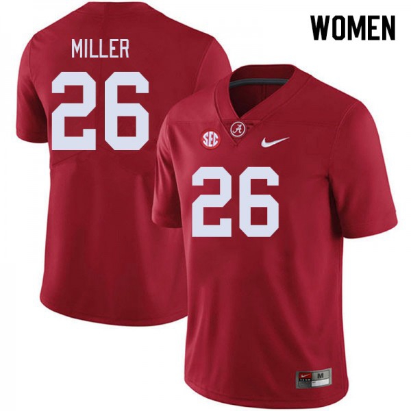 Women Alabama Crimson Tide #26 Jam Miller Crimson Stitch Jersey