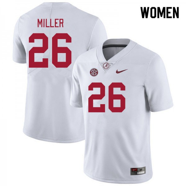 Women Alabama Crimson Tide #26 Jam Miller White Stitch Jersey