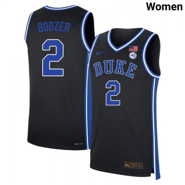 Women Duke Blue Devils #2 Cayden Boozer Black Stitch Jerseys-League Fan Gear