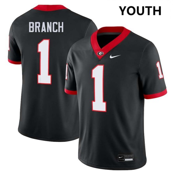 Georgia Bulldogs #1 Zachariah Branch Black Stitch Youth Jersey-League Fan Gear