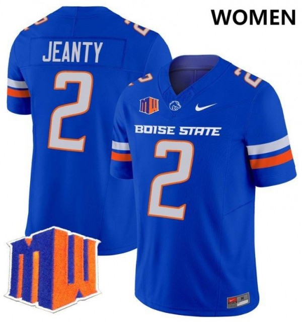 Boise State Broncos Ashton Jeanty #2 Royal Women Stitch Jersey
