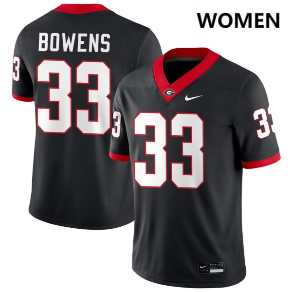 Women Georgia Bulldogs #33 Chauncey Bowens Black Stitch Jersey-League Fan Gear