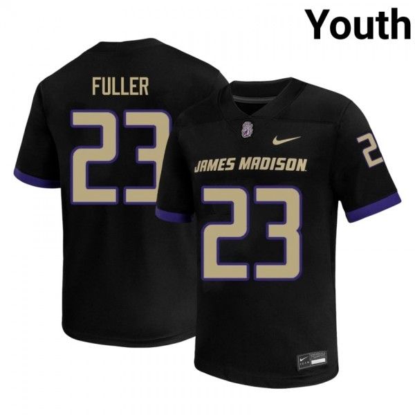 James Madison Dukes #23 Fuller Black Stitch Youth Jersey-League Fan Gear