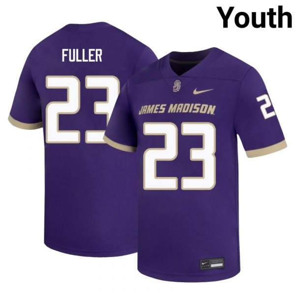 James Madison Dukes #23 Fuller Purple Stitch Youth Jersey-League Fan Gear
