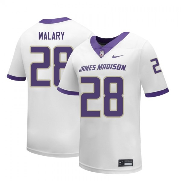Men James Madison Dukes #28 Jobi Malary White Stitch Jersey-League Fan Gear