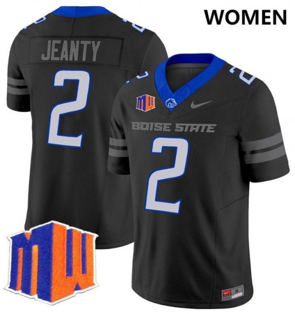Boise State Broncos Ashton Jeanty #2 Black Women Stitch Jersey