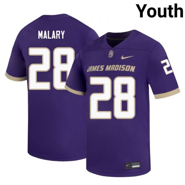 James Madison Dukes #28 Jobi Malary Purple Stitch Youth Jersey-League Fan Gear