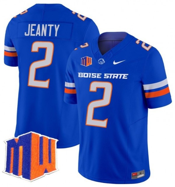 Boise State Broncos Ashton Jeanty #2 Royal Men Stitch Jersey