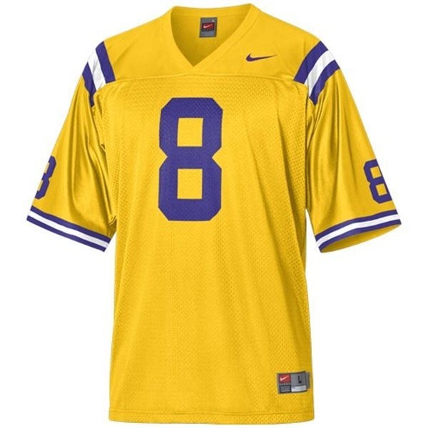 Lsu Tigers Zach Mettenberger #8 Gold Youth Jersey-League Fan Gear