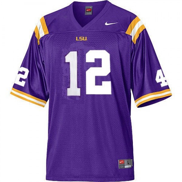 Lsu Tigers #12 Jarrett Lee - Purple Youth Jersey-League Fan Gear
