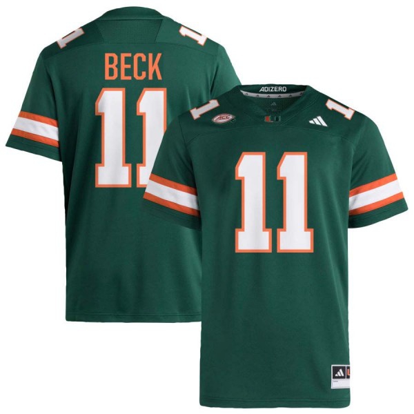 Miami Hurricanes #11 Carson Beck Men Stitch - Green Jersey-League Fan Gear