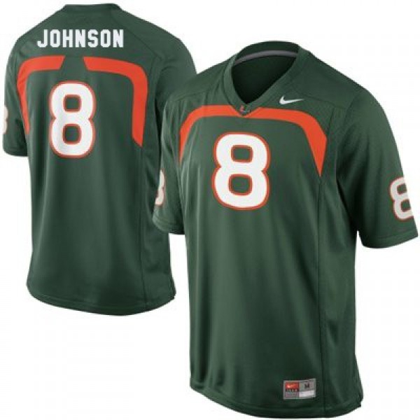 Miami Hurricanes Duke Johnson #8 Green Youth Jersey-League Fan Gear