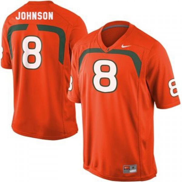 Miami Hurricanes Duke Johnson #8 Orange Men Stitch Jersey-League Fan Gear