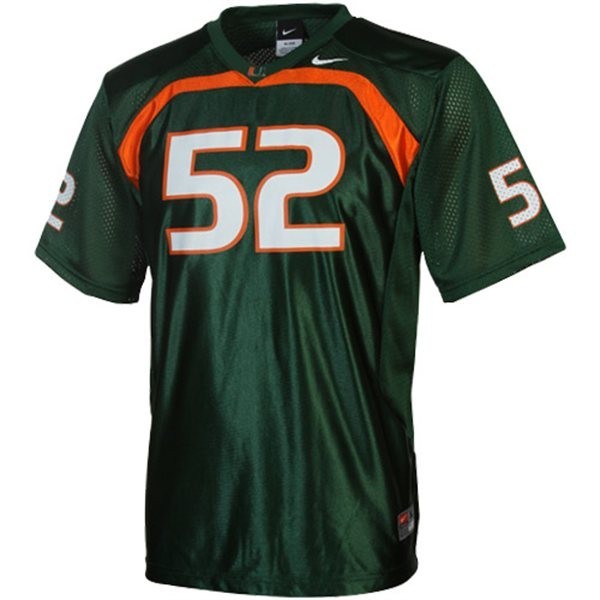 Miami Hurricanes Ray Lewis #52 Green Youth Jersey-League Fan Gear