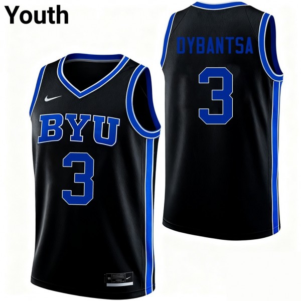 Byu Cougars #3 A.j. Dybantsa Black Stitch Youth Jersey