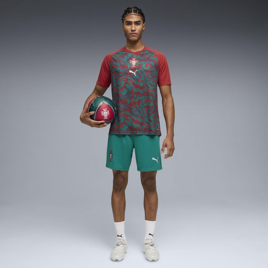 Portugal Training T-Shirt Pre Match World Cup 2026 - Club Red/Green Lagoon-League Fan Gear