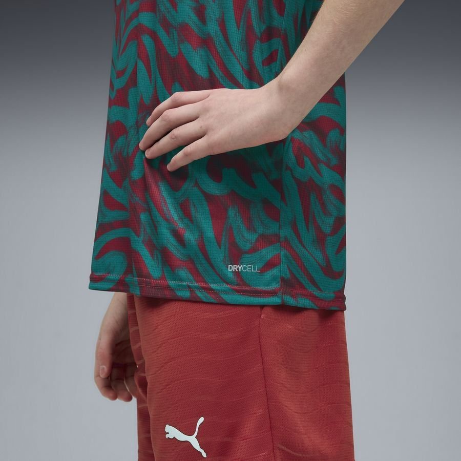 Portugal Training T-Shirt Pre Match World Cup 2026 - Club Red/Green Lagoon Kids-League Fan Gear
