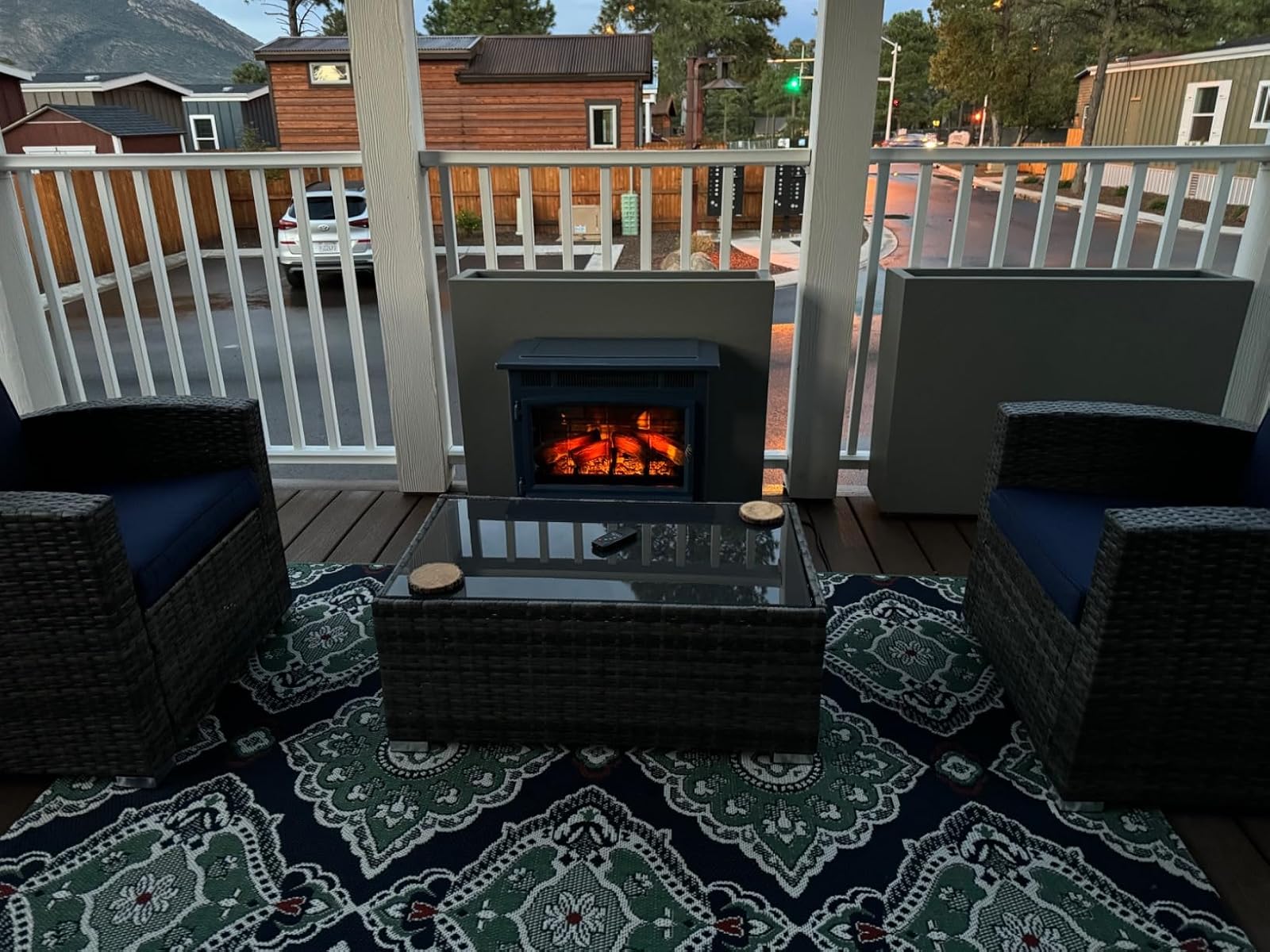 Freestanding Electric Fireplace Stove Heater