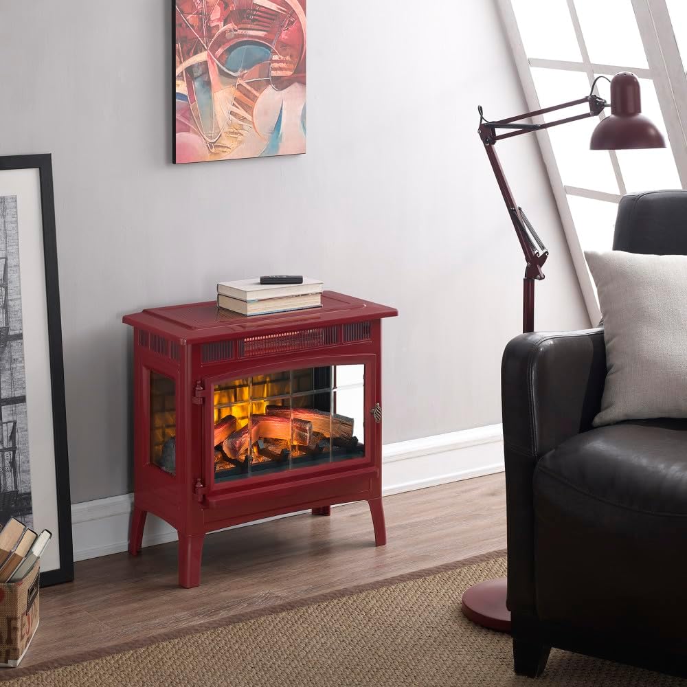 Freestanding Electric Fireplace Stove Heater