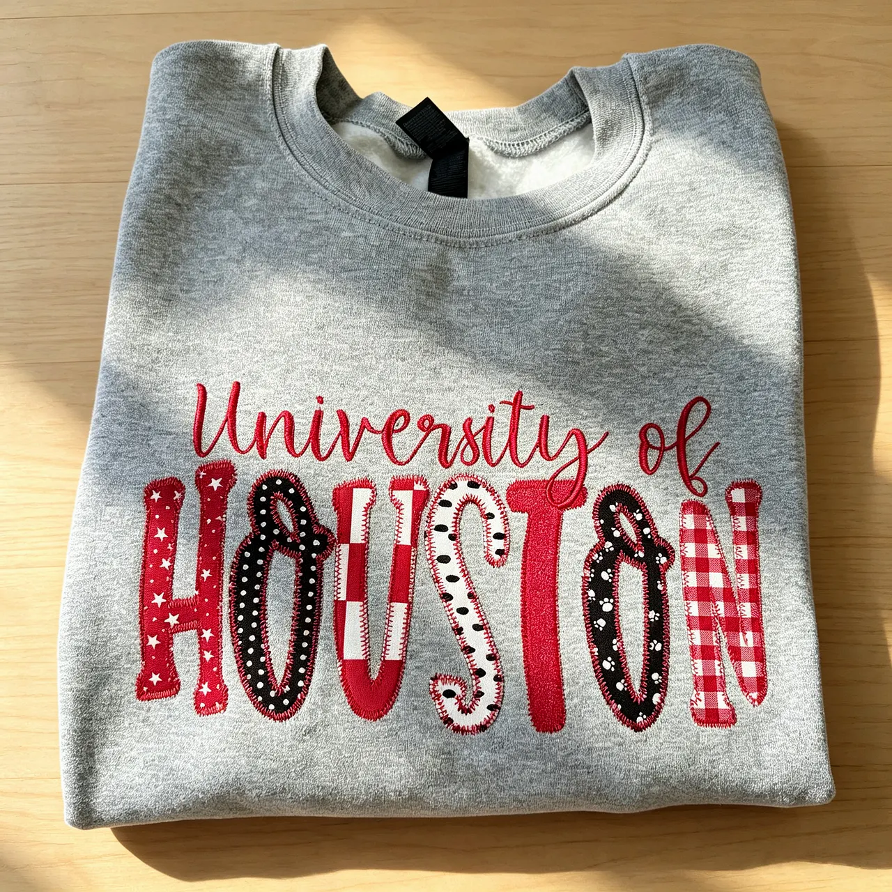 Custom Appliqué Embroidered School Spirit Mascot Team Sweatshirt – Personalized Varsity Game Day Apparel