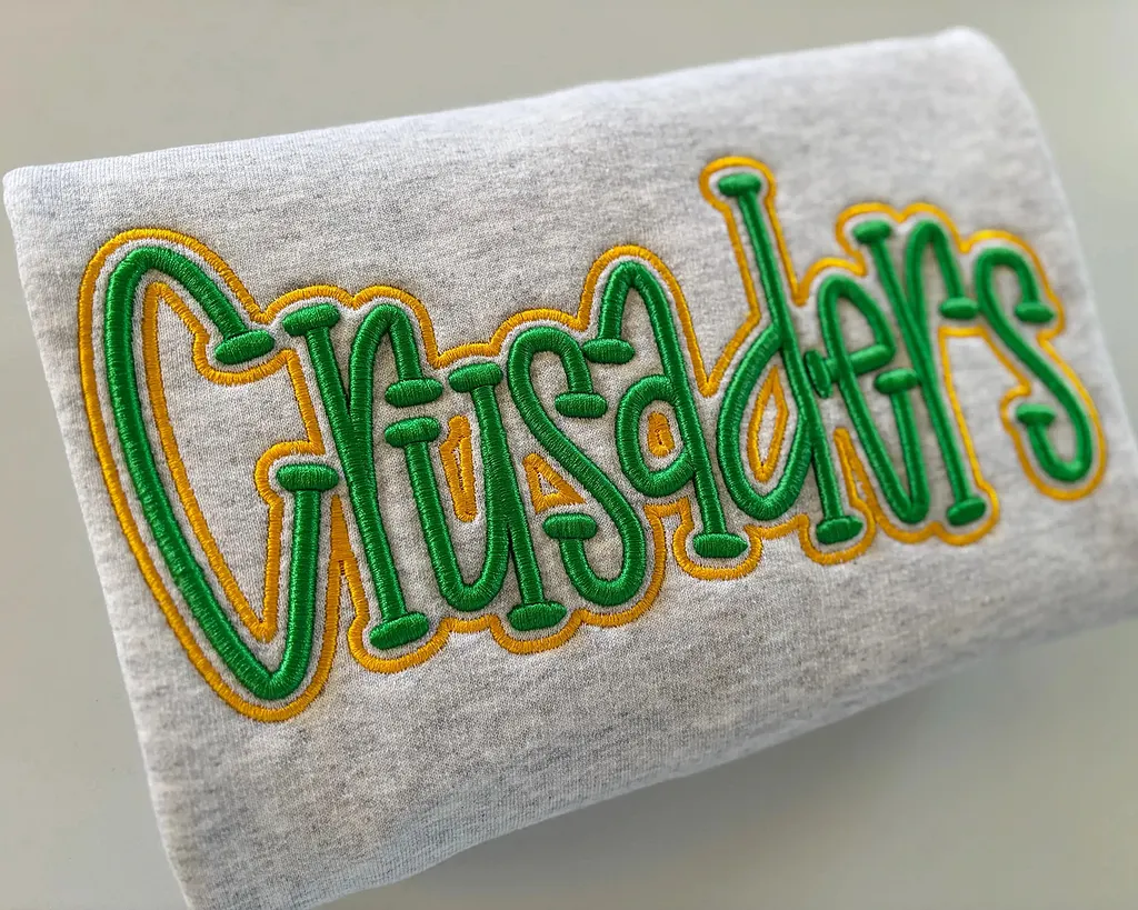 Custom Cropped 3D Puff Embroidered Sweatshirt With Side Bow – Personalized Varsity Style Top