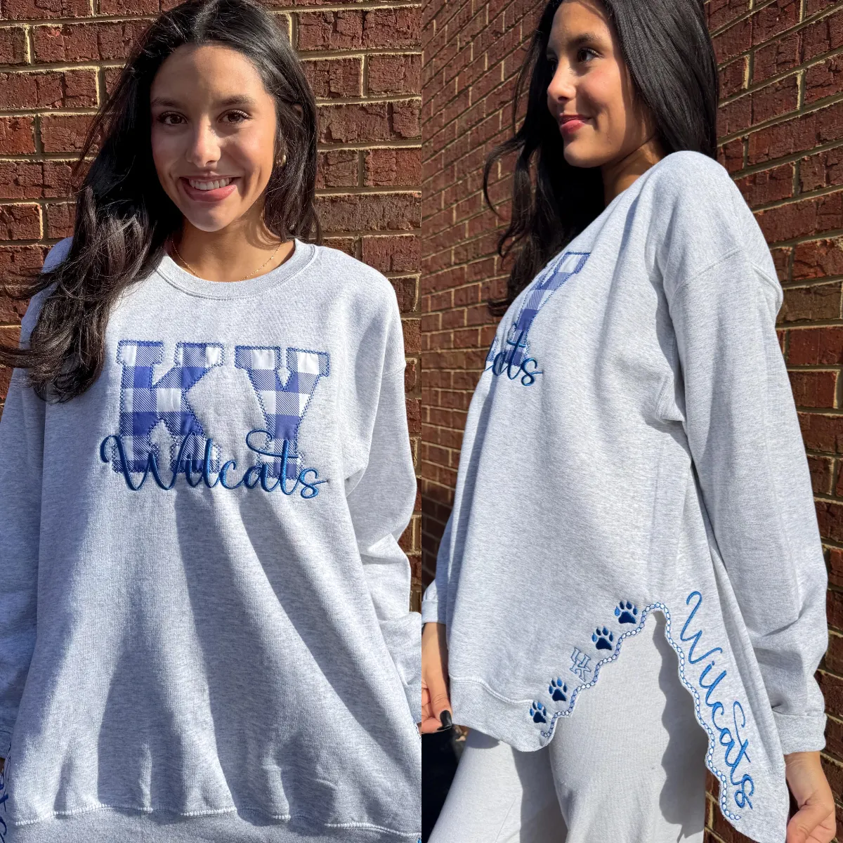 Custom Plaid Embroidered Sweatshirt, Game Day Apparel